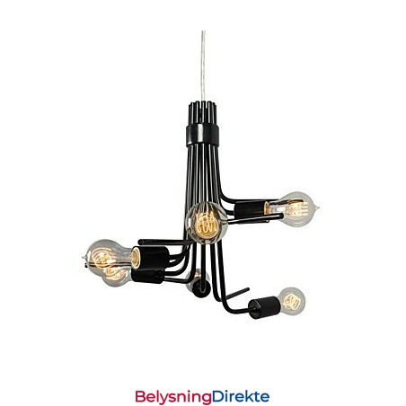 Nordamerikansk Stil, Moderne Karakteristisk, 6-Lyss Pendellampe I Svart