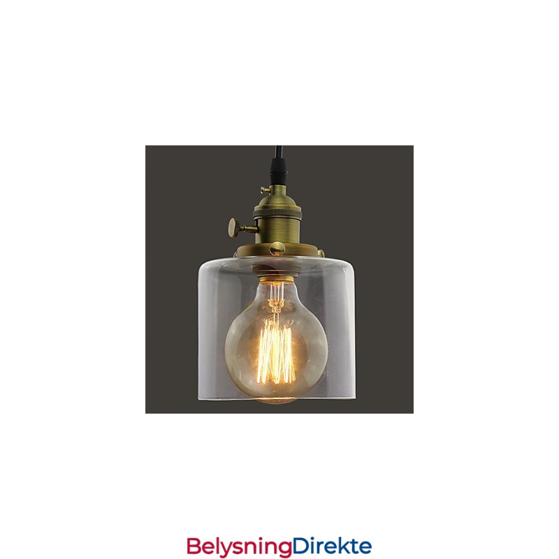 Glass Messing Retro Vintage Industriell Art Kafé Garasje Pendellampe