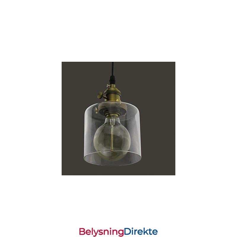 Glass Messing Retro Vintage Industriell Art Kafé Garasje Pendellampe