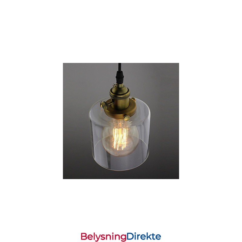 Glass Messing Retro Vintage Industriell Art Kafé Garasje Pendellampe