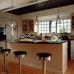 Glass Messing Retro Vintage Industriell Art Kafé Garasje Pendellampe