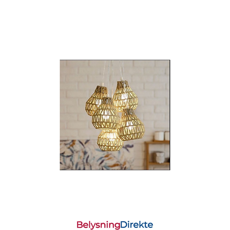 Cage Rope Creative Retro Art 5-Hodet Lysekrone