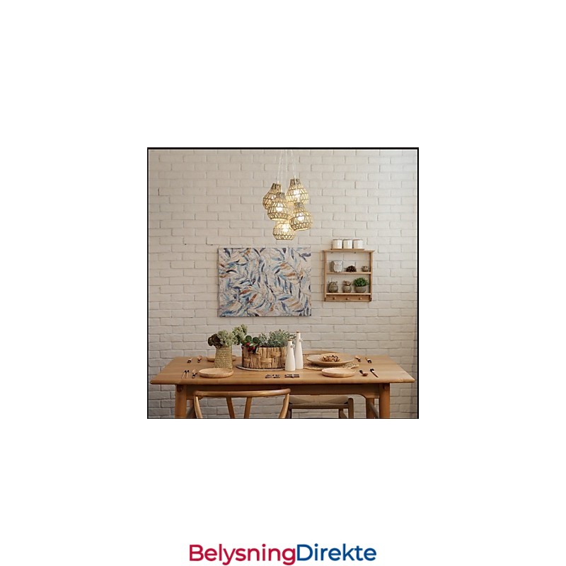 Cage Rope Creative Retro Art 5-Hodet Lysekrone