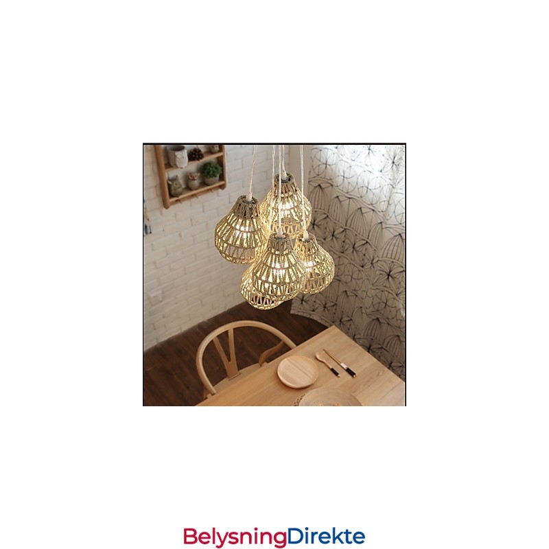 Cage Rope Creative Retro Art 5-Hodet Lysekrone