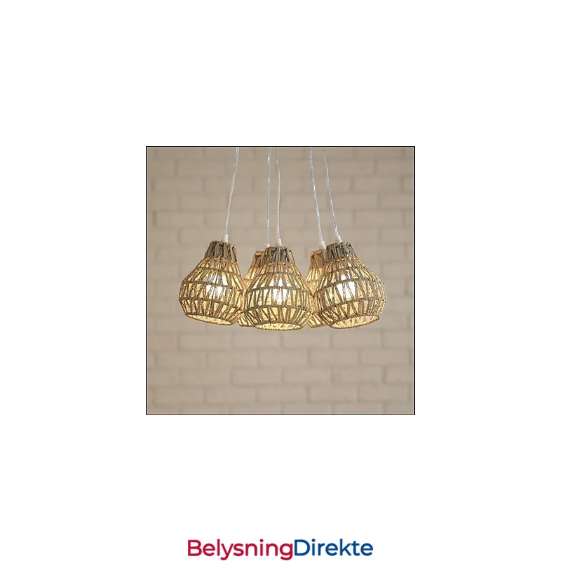 Cage Rope Creative Retro Art 5-Hodet Lysekrone