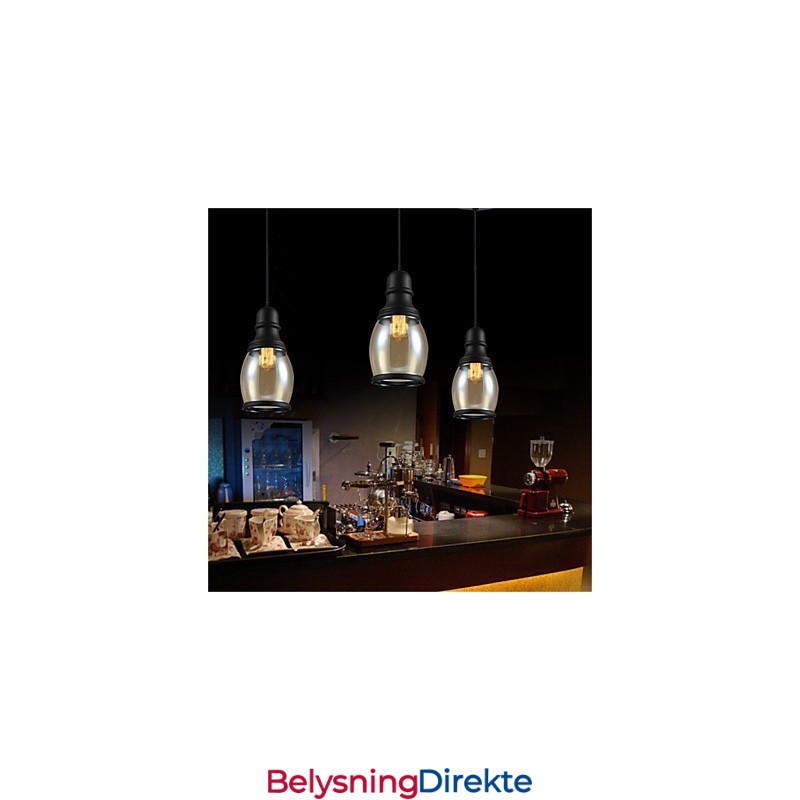 Retro Belysning Loft Lys Glass Pendellampe