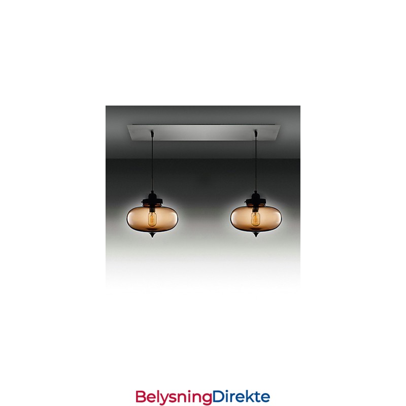 Moderne Gjennomsiktig Glasspendellampe Med 2 Lys I Bobledesign