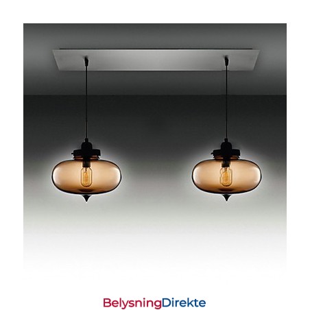 Moderne Gjennomsiktig Glasspendellampe Med 2 Lys I Bobledesign