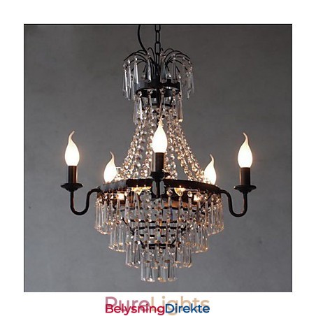 Amerikansk Landlig Retro Krystalllampe