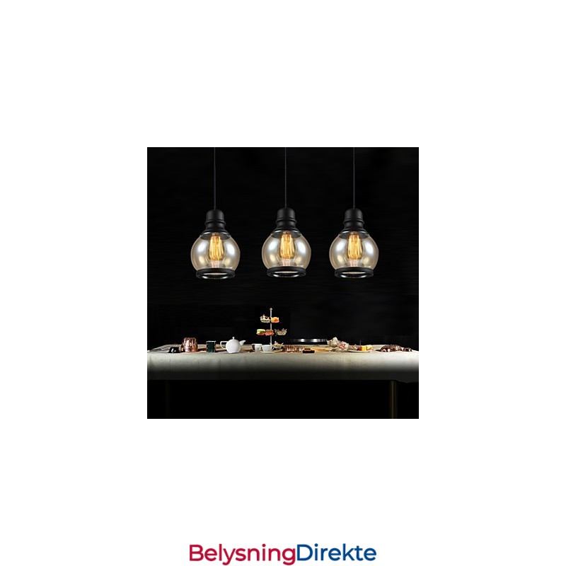 Retro Belysning Loft Lys Glass Pendellampe