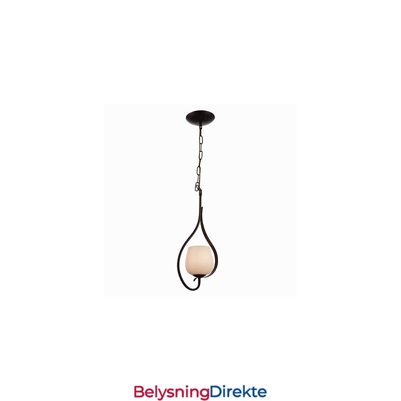 Jernmaleri Pendellampe Med Glassskjerm Klassisk Belysningslampe Med 1 Hode