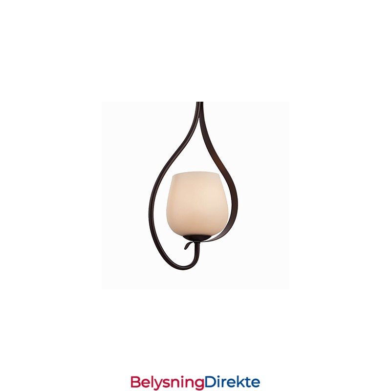 Jernmaleri Pendellampe Med Glassskjerm Klassisk Belysningslampe Med 1 Hode