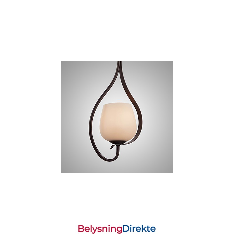 Jernmaleri Pendellampe Med Glassskjerm Klassisk Belysningslampe Med 1 Hode