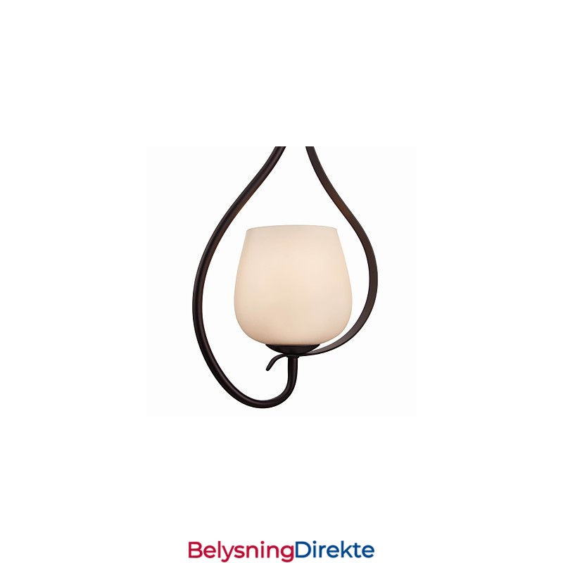 Jernmaleri Pendellampe Med Glassskjerm Klassisk Belysningslampe Med 1 Hode