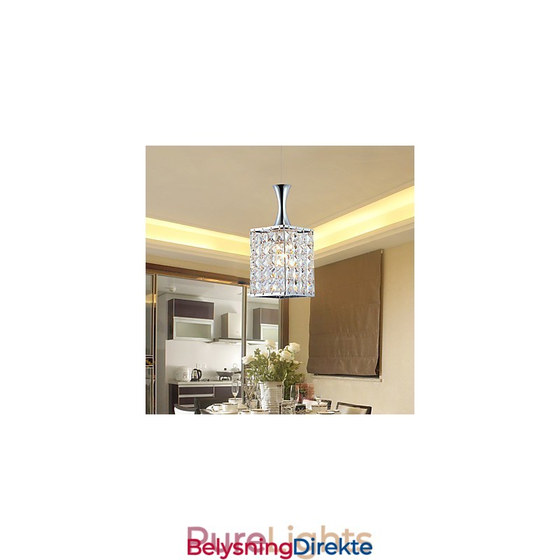 3 Lys Metallramme K9 Krystalllysekrone Droplight Send Pære