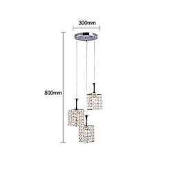 3 Lys Metallramme K9 Krystalllysekrone Droplight Send Pære
