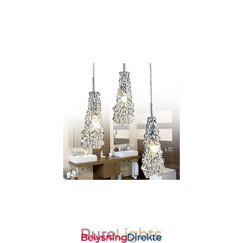 Tradition Classic Gjennomsiktig Glasslysekrone Med 3 Lys