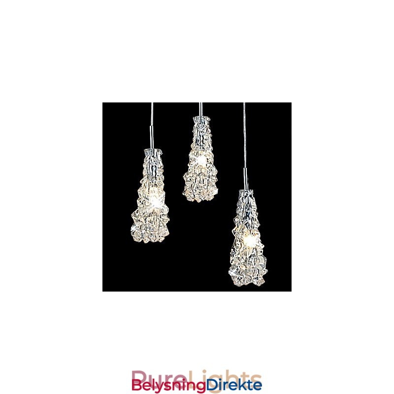 Tradition Classic Gjennomsiktig Glasslysekrone Med 3 Lys