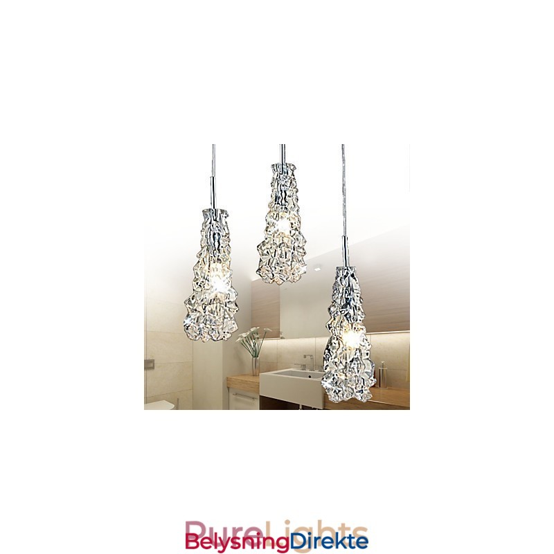 Tradition Classic Gjennomsiktig Glasslysekrone Med 3 Lys