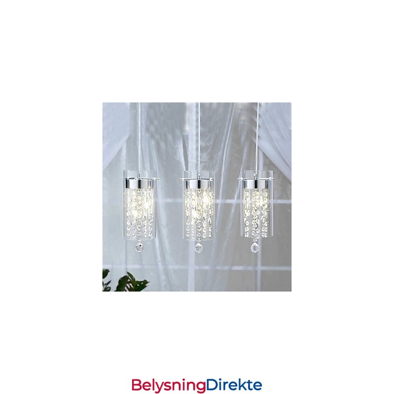 Kunstnerisk Krystall Pendellampe Med Glassskjermer G4-Pæresokkel