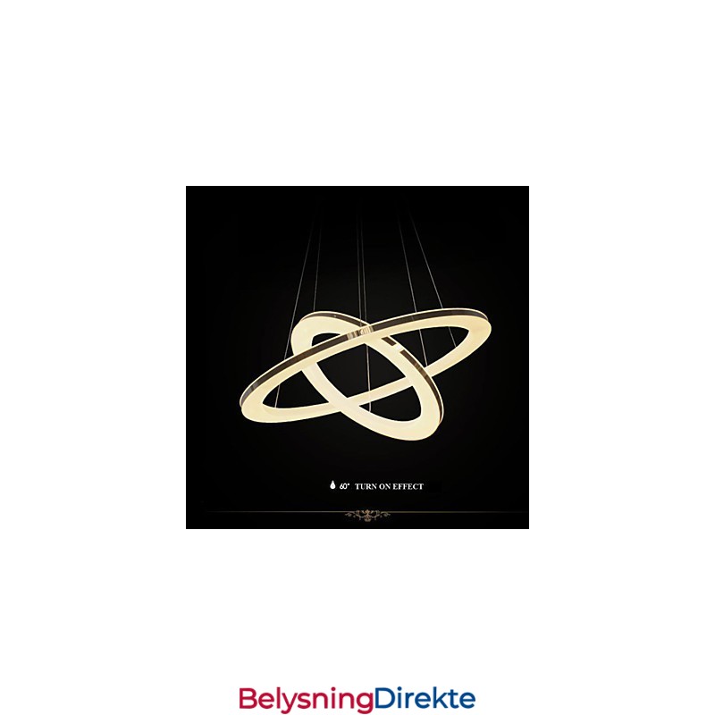 Akryl Pendellampe Rund Lysekronebelysning Med 2 Ringer, Lampearmaturer