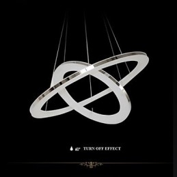 Akryl Pendellampe Rund Lysekronebelysning Med 2 Ringer, Lampearmaturer