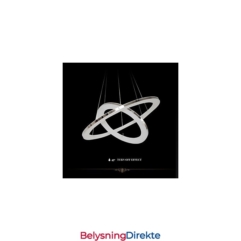 Akryl Pendellampe Rund Lysekronebelysning Med 2 Ringer, Lampearmaturer