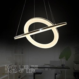 Akryl Pendellampe Rund Lysekronebelysning Med 2 Ringer, Lampearmaturer