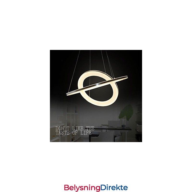 Akryl Pendellampe Rund Lysekronebelysning Med 2 Ringer, Lampearmaturer