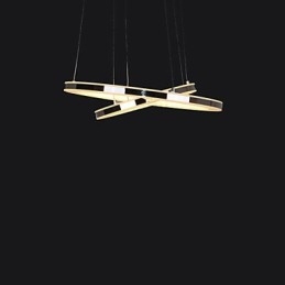 Akryl Pendellampe Rund Lysekronebelysning Med 2 Ringer, Lampearmaturer