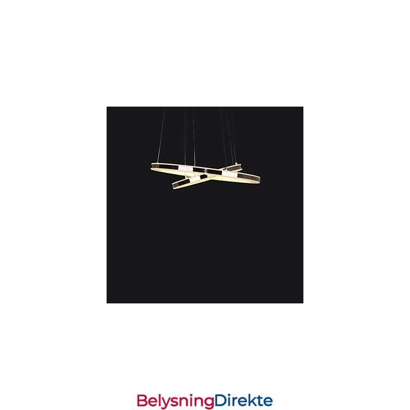 Akryl Pendellampe Rund Lysekronebelysning Med 2 Ringer, Lampearmaturer