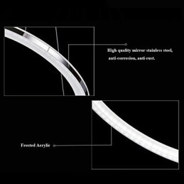 Akryl Pendellampe Rund Lysekronebelysning Med 2 Ringer, Lampearmaturer