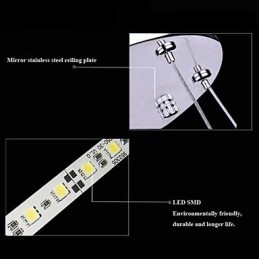 Akryl Pendellampe Rund Lysekronebelysning Med 2 Ringer, Lampearmaturer