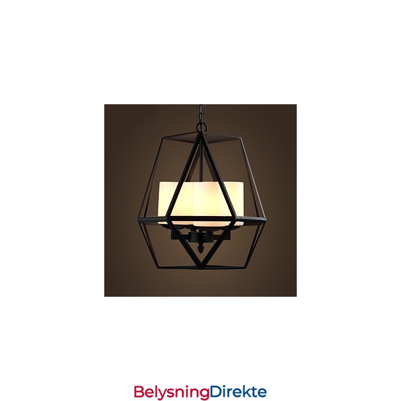 Toppnivå Americange Vintage Svart Jernlampe Moderne Lysekrone Lysekrone 4 Lys