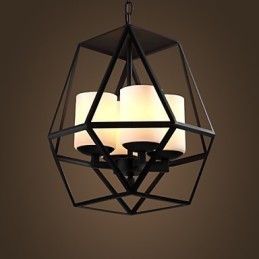 Toppnivå Americange Vintage Svart Jernlampe Moderne Lysekrone Lysekrone 4 Lys