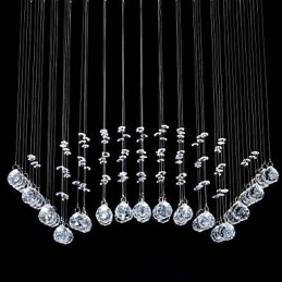 Tradisjonell Klassisk Krystallkrom Metall Innfelt Montering