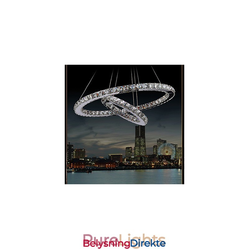 Hotellanhengslampe Krystalllysekronebelysning Taklamper Med Varm Og Kald Hvit