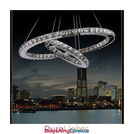 Hotellanhengslampe Krystalllysekronebelysning Taklamper Med Varm Og Kald Hvit