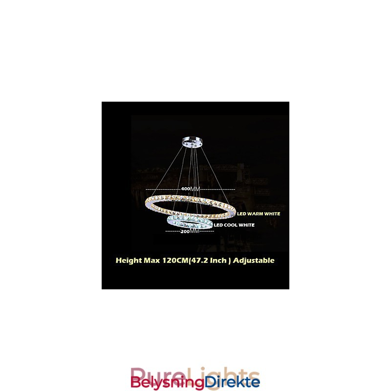 Hotellanhengslampe Krystalllysekronebelysning Taklamper Med Varm Og Kald Hvit