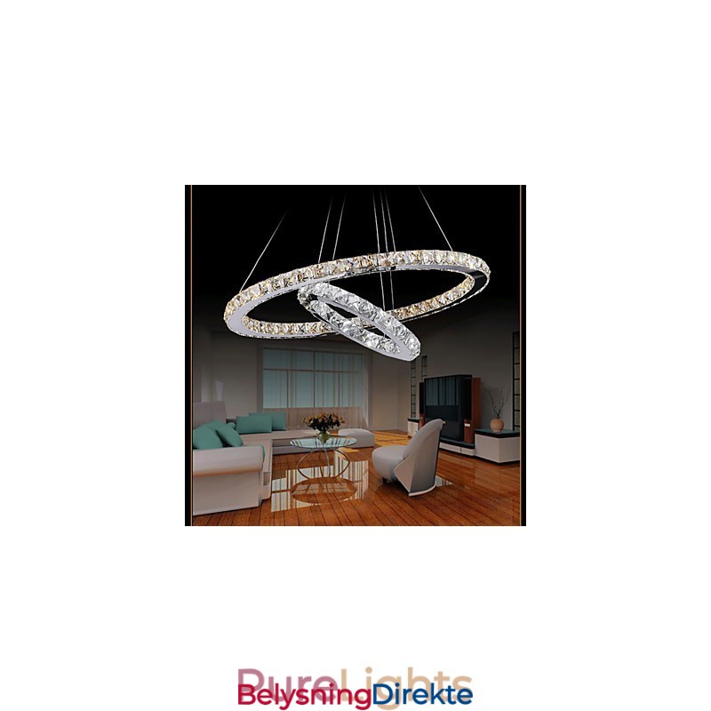 Hotellanhengslampe Krystalllysekronebelysning Taklamper Med Varm Og Kald Hvit