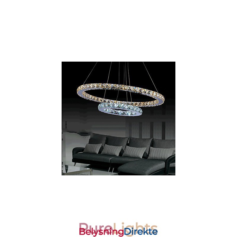 Hotellanhengslampe Krystalllysekronebelysning Taklamper Med Varm Og Kald Hvit
