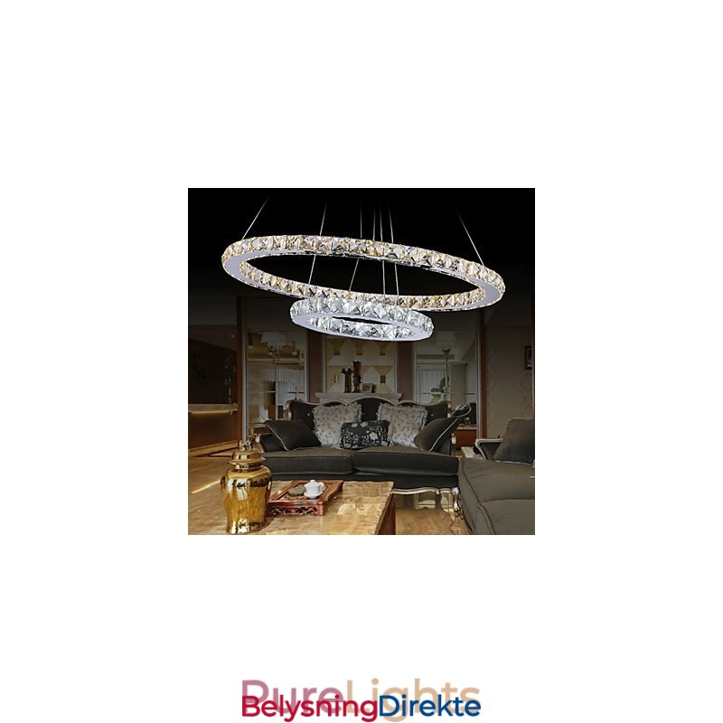 Hotellanhengslampe Krystalllysekronebelysning Taklamper Med Varm Og Kald Hvit