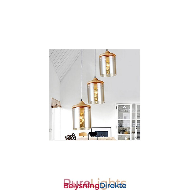 Liten Pendellampe I Glasskunst