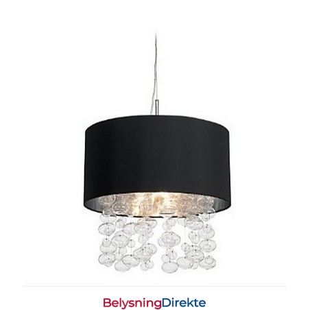 Moderne Pendellampe Med 7 Lys Og Svart Stoffskjerm (Fot)