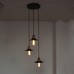 Vintage 3-Lyss Pendel I Jernskjerm