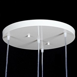 Hvit Anheng Med Fire Lys, Mønster, Glassskjerm, Håndforgylt, Europeisk Retroklassiker