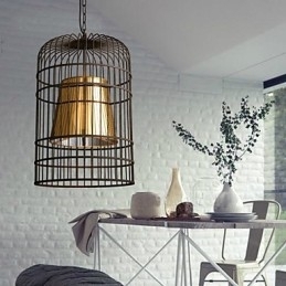 Lysekrone Rustikk Hytte Tromme Metall