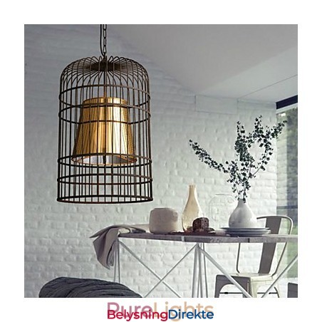 Lysekrone Rustikk Hytte Tromme Metall