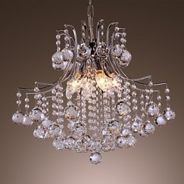 Moderne Og Moderne Krystall Mini-Stil Galvanisert Metallpendellampe