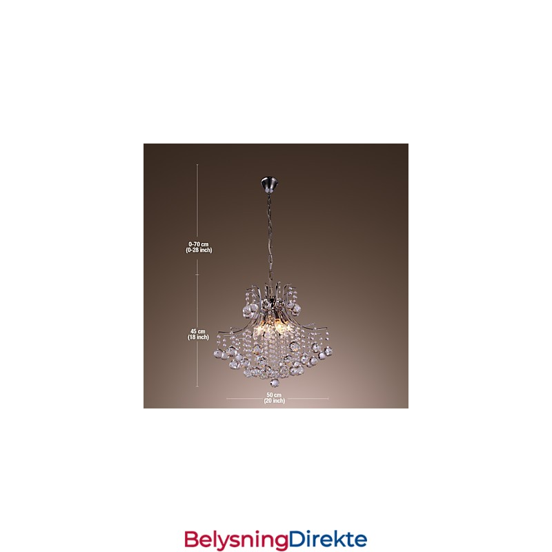 Moderne Og Moderne Krystall Mini-Stil Galvanisert Metallpendellampe